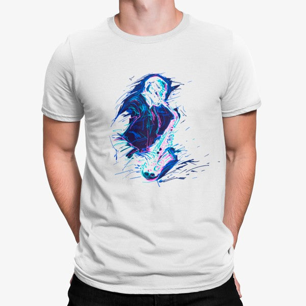 Camiseta Hombre Con Saxofón Artístico