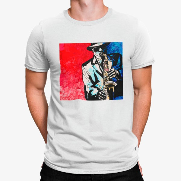 Camiseta Hombre Con Saxofón