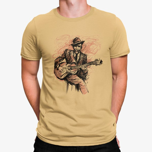 Camiseta Hombre Tocando la Guitarra