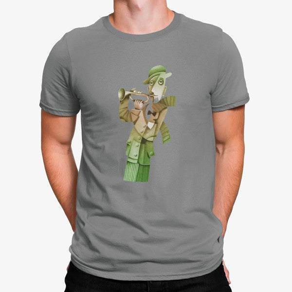 Camiseta Hombre Tocando Una Trompeta