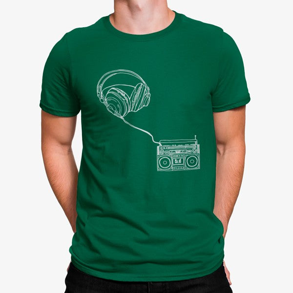 Camiseta Música Auriculares Radio