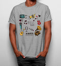 Camiseta Música Guitarra Piano Saxofón