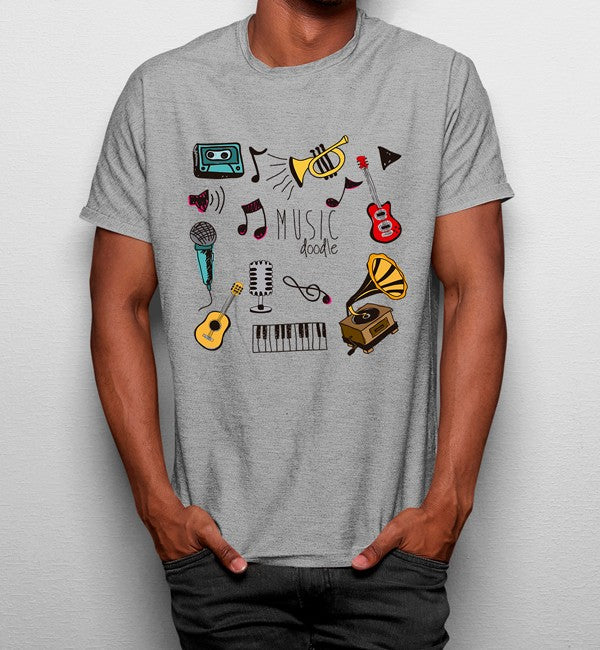 Camiseta Música Guitarra Piano Saxofón
