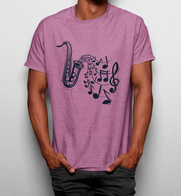 Camiseta Notas Musicales Saxofón
