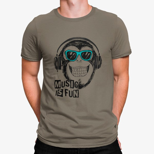Camiseta Mono Escuchando Música