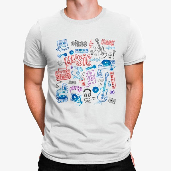 Camiseta Simbolos Musicales Coloridos