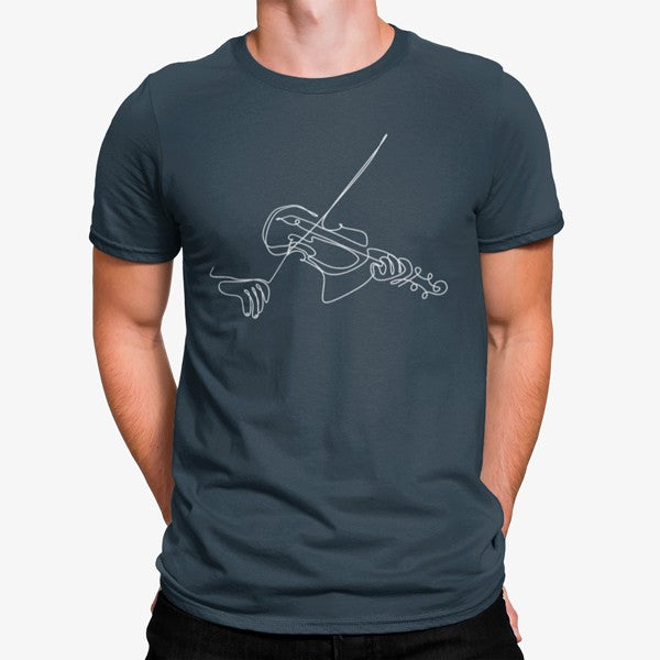 Camiseta Violín Minimalista Líneas