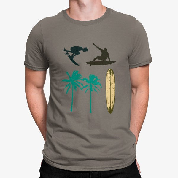 Camiseta Palmeras Tabla De Surf