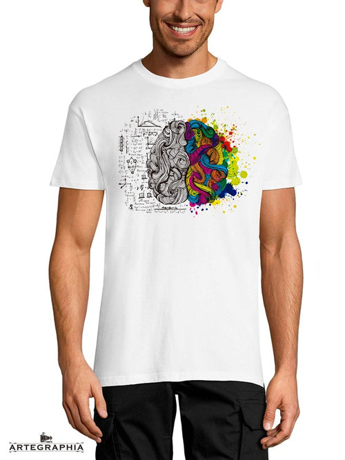 Camiseta blanca de celebro ,cerebro