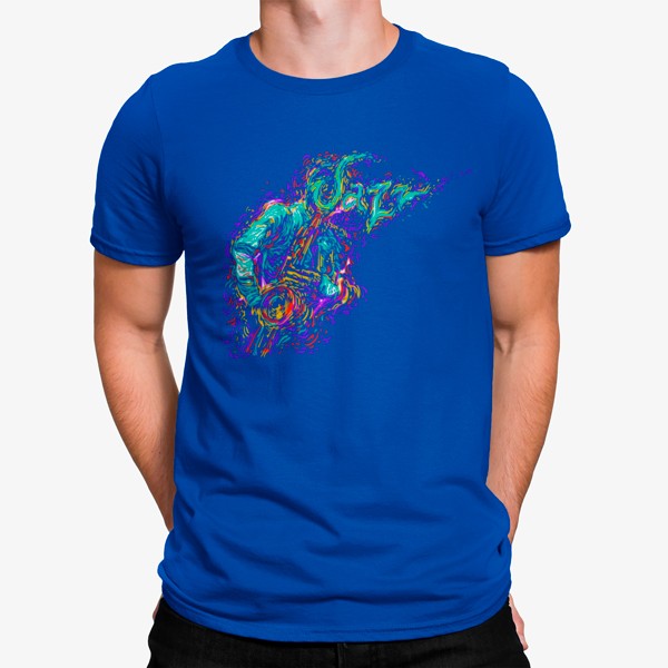 Camiseta Hombre con Saxofón Jazz