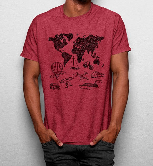 Camiseta Mapa Mundo Viajar
