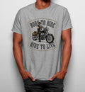 Camiseta Nascido para Montar, Montar para Vivir Motocicista