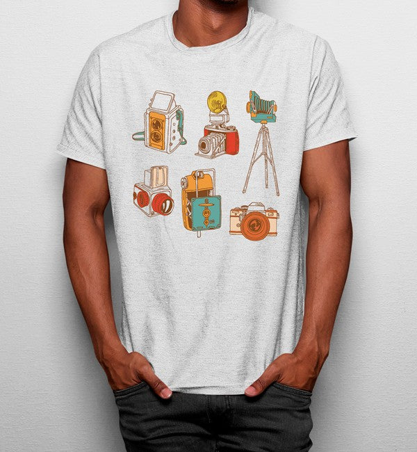 Camiseta Cámaras Fotográficas Vintage