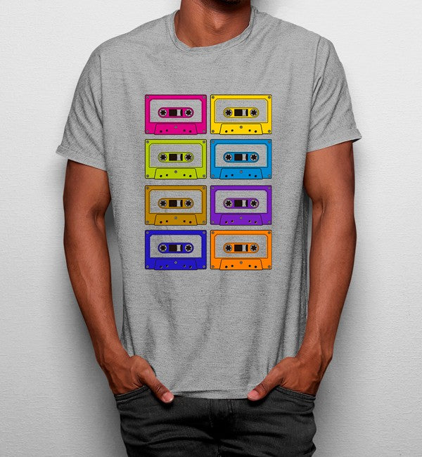 Camiseta Casetes Coloridas Anos 90