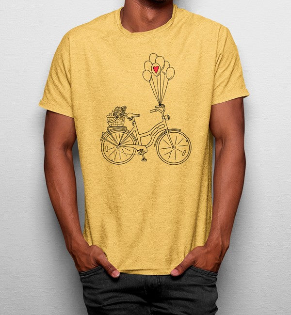 Camiseta Bicicleta con Globos Corazón