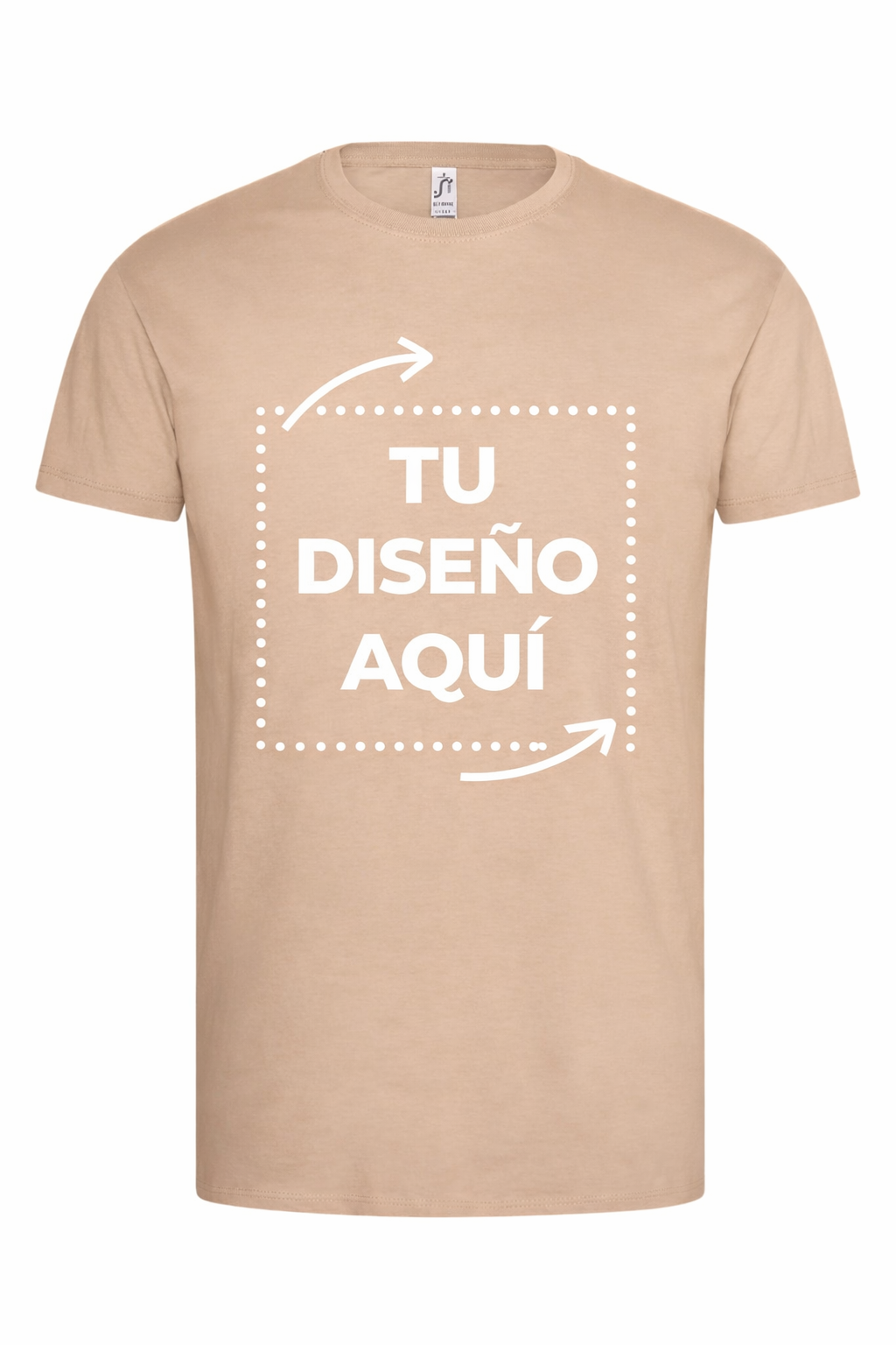 Personalized Beige T-shirt – Photo or Text (Front)