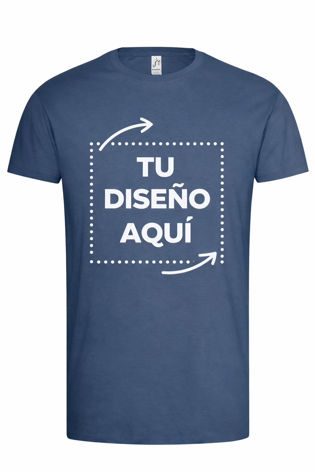 Camiseta Azul Personalizada – Foto o Texto (Frontal)
