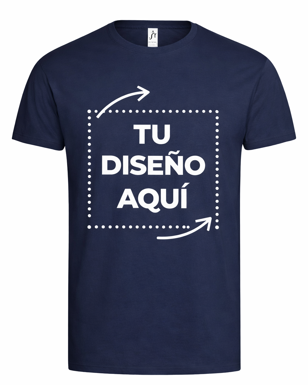 Camiseta Azul Marino Personalizada – Foto o Texto (Frontal)