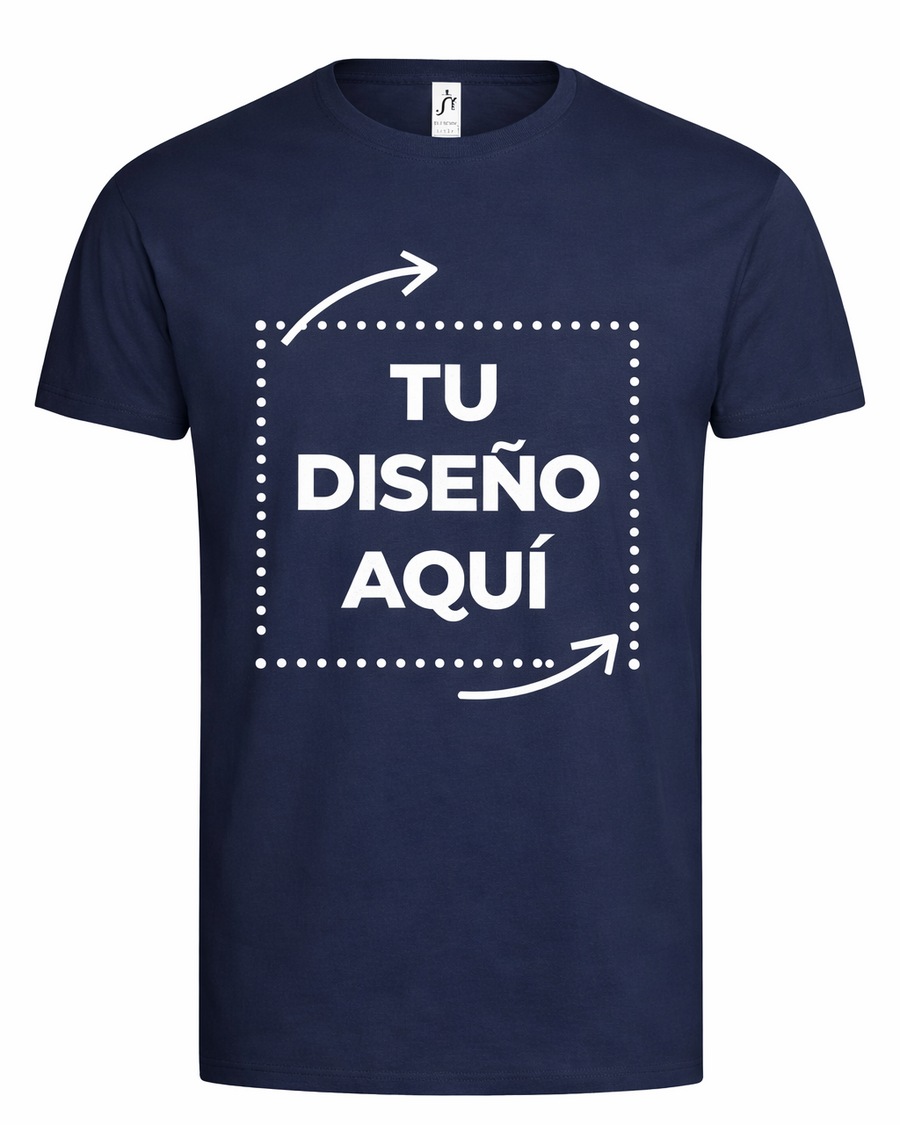 Camiseta Azul Marino Personalizada – Foto o Texto (Frontal)