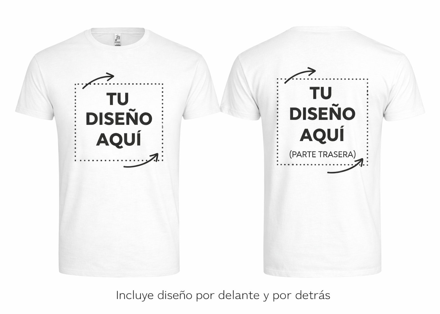 Personalized White T-Shirt – Photo or text (Front + Back)