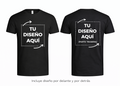 Camiseta Negra personalizada – Foto o texto (Frontal + Trasera)