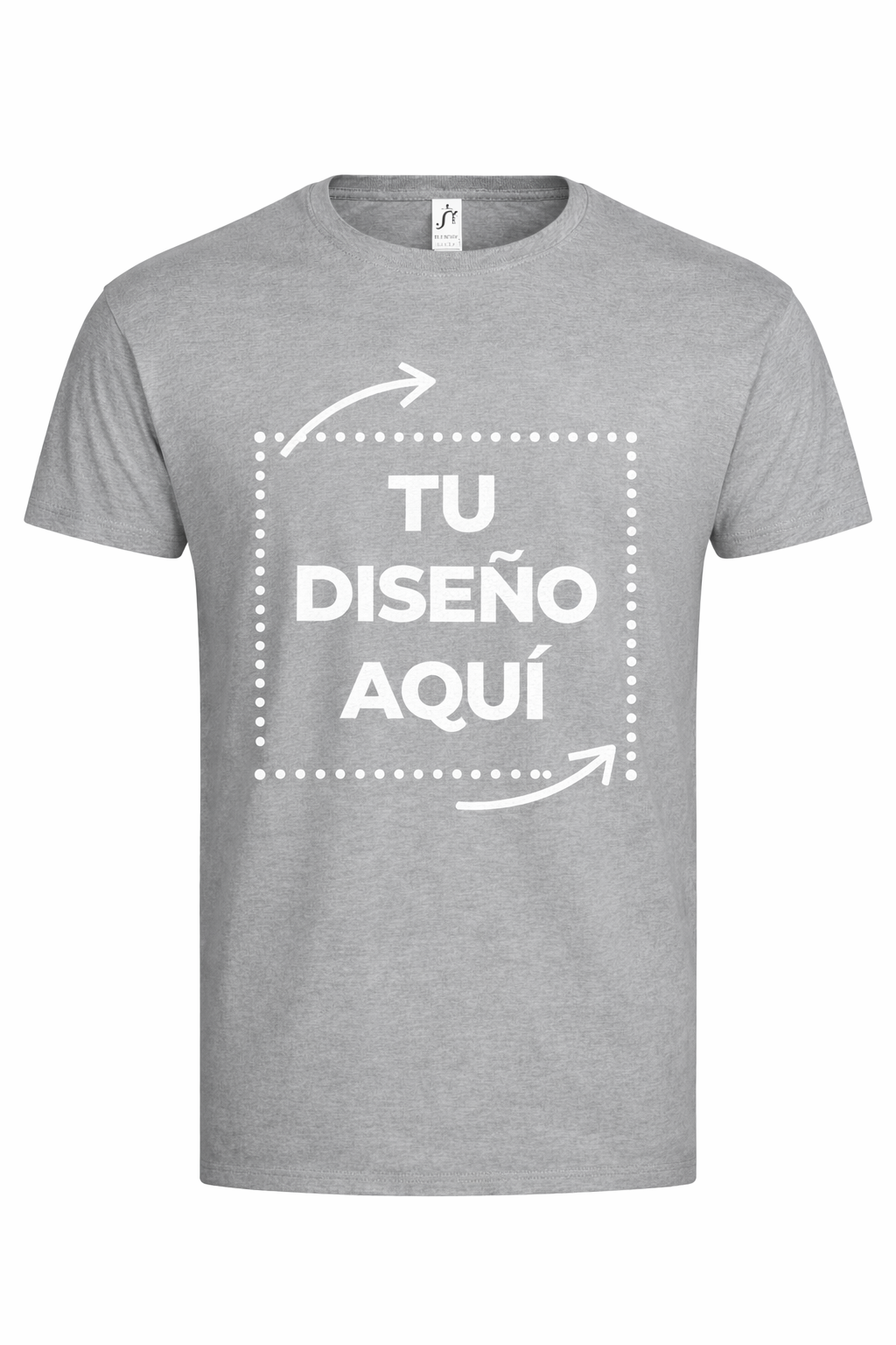 Personalized Gray T-shirt – Photo or Text (Front)