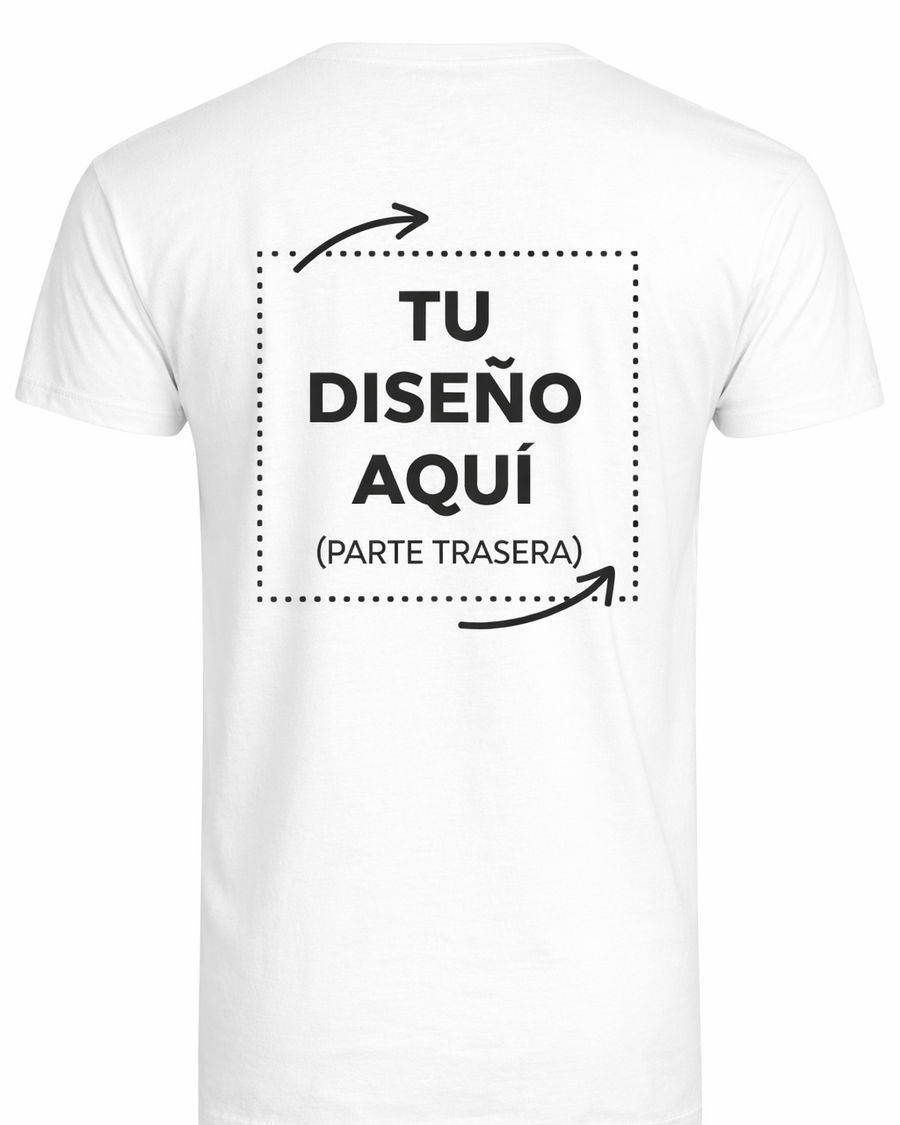 Camiseta Blanca personalizada – Foto o texto (Trasera)