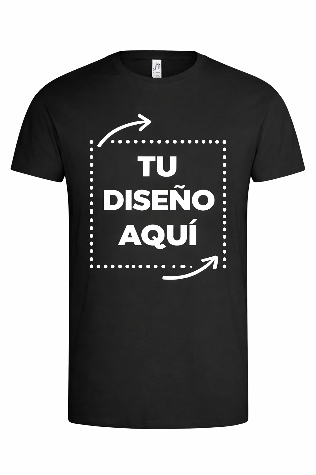 Camiseta Negra Personalizada – Foto o Texto (Frontal)