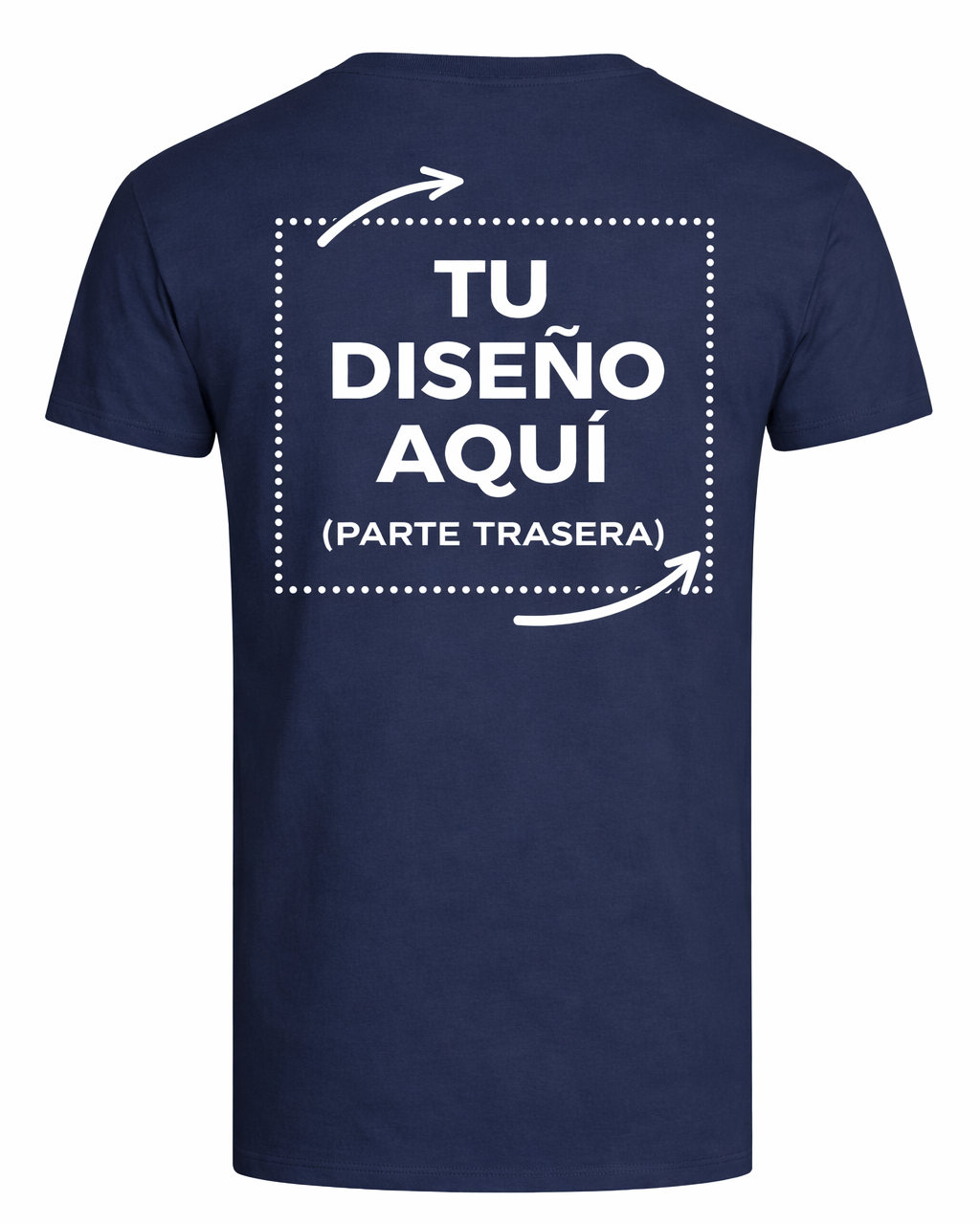 Personalized Navy Blue T-Shirt – Photo or text (Back)