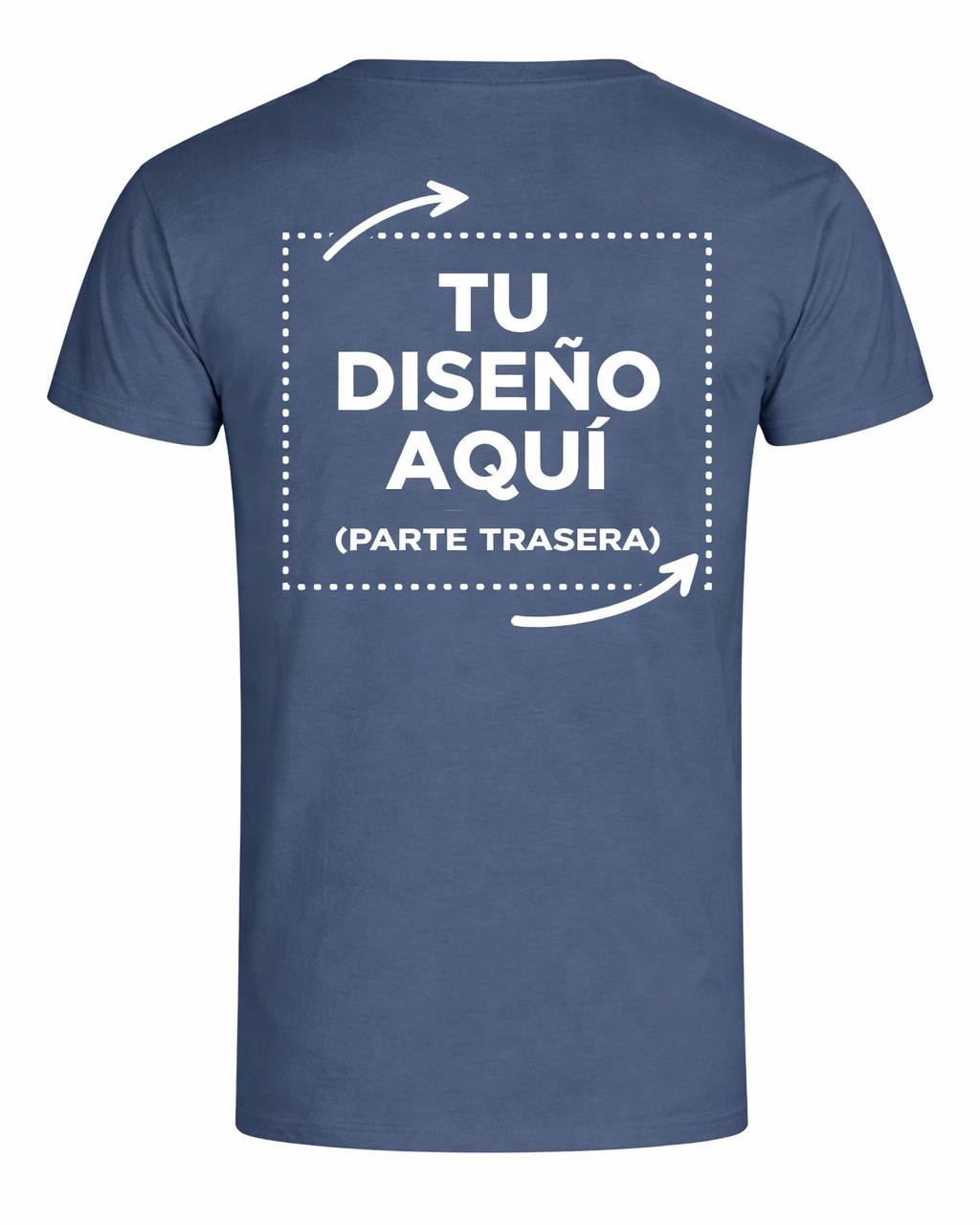 Personalized Blue T-shirt – Photo or text (Back)