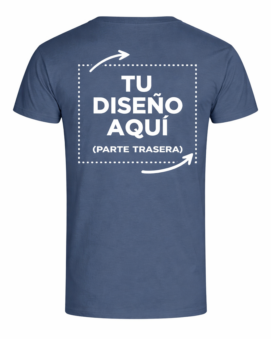 Camiseta Azul personalizada – Foto o texto (Trasera)