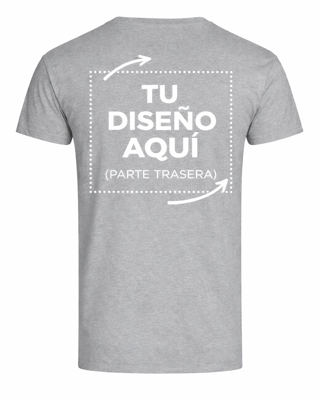 Camiseta Gris personalizada – Foto o texto (Trasera)