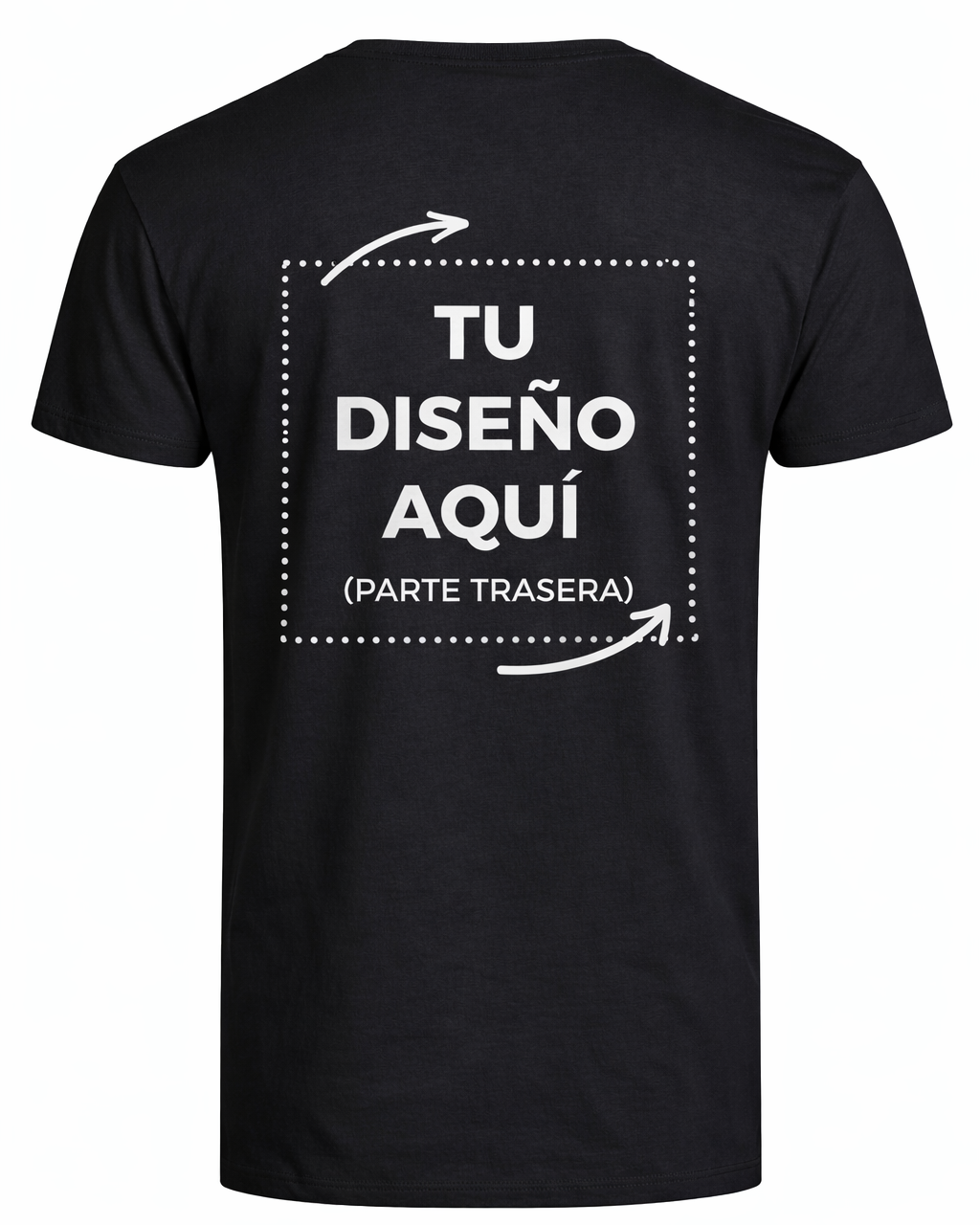Camiseta Negra personalizada – Foto o texto (Trasera)
